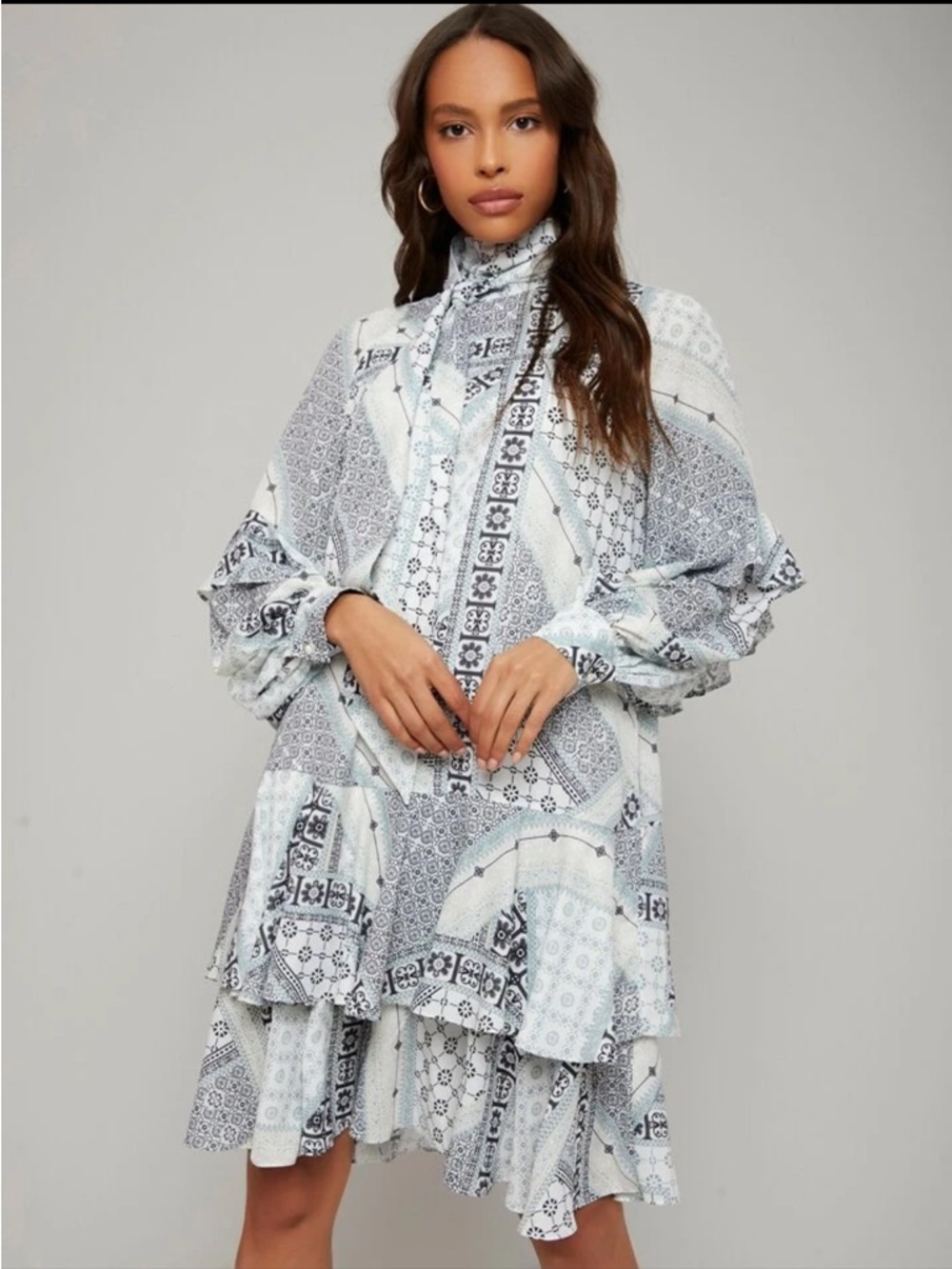 Black and White Patterned Dress